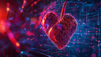 heartbeat of cyberspace a network of technology and communication in digital abstract