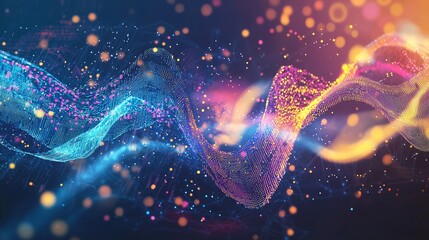Exploring energetic data fusion abstract technology in cyberspace graphic resources