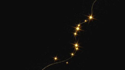 Wall Mural - gold glittering confetti wave and stardust