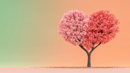 Canvas Print - Heart Shaped Tree A Symbol of Love and Affection