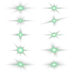 Wall Mural - glowing green light burst with fairy dust, sparkles, and magical flares, evoking a fantasy firefly g
