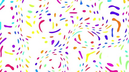 Aufkleber - Abstract texture: flat, minimalistic design featuring scattered dots in primary colors. Playful abstract pattern with colored circles. Wallpaper, backdrop, loop