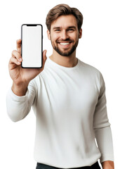 png hand showing screen phone man background portrait.