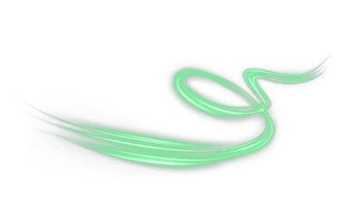 Wall Mural - vibrant, futuristic light trail with swirling green neon waves, glowing spirals, and sparkling energ