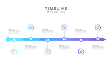 Wall Mural - business road map timeline infographic concept. with icons and 6 steps. can be used for workflow lay