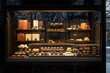 © Gatherina - Chocolate shop window display showcasing various chocolate products and pastries