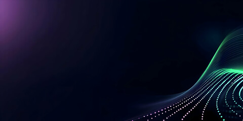 Wall Mural - abstract background with flowing lines and dots smoothly on dark backdrop.