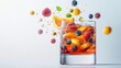 © Iurii - Surrealist sangria glass with floating fruits creating an abstract constellation effect