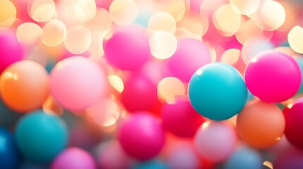 colorful spheres blurred background festive abstract