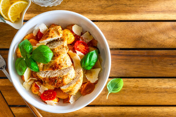 Poster - Dinner plate with grilled Chicken and Gnocchi