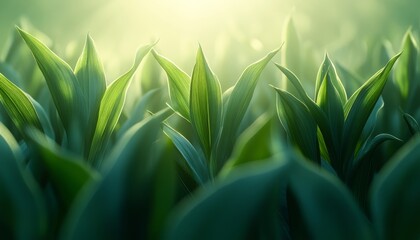 Wall Mural - Vibrant Green Leaves in Springtime Sunlight, Nature Background, 8K High Detail Photography