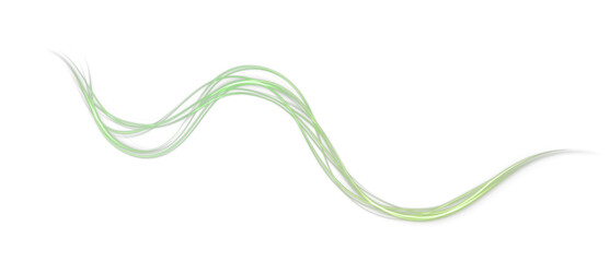 Wall Mural - glowing green spiral trail with sparkles and energy bursts—ideal for transparent png vectors, abstra
