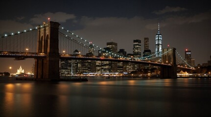 Wall Mural - The city of New York is lit up at night