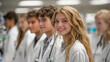 © Tana Studio - Group of medical students smiling in laboratory setting, portrait shot