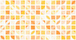 © Stockistock - Geometric abstract seamless repeating pattern with squares in varying shades of orange, yellow, and white.