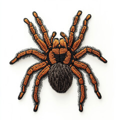 giant tarantula embroidered back patch against white background.
