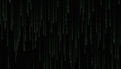Códigos aleatórios caindo lentamente, simulando criptografia e hacking