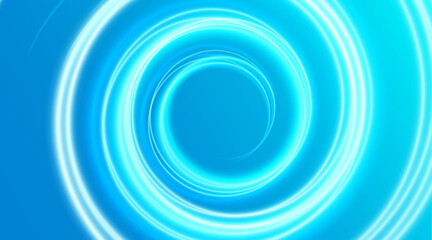 Fototapete - Bright blue vortex swirl Air purity and fluidity. Abstract aqua design evokes freshness and clarity. Washing effect.