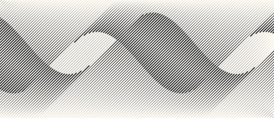 Fototapete - Abstract art geometric background with lines. Optical illusion with waves and transition.