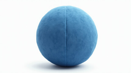 Blue sphere shaped fabric isolated on white background.