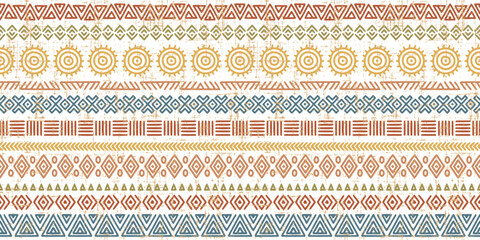 Wall Mural - Seamless pattern, ethnic background, geometric ornament, hand-drawn, vector design	