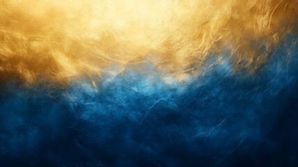 Luxurious gradient of blue and gold light softly merging, creating a premium abstract background