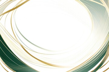Wall Mural - abstract design with green and gold curved lines in a circular pattern