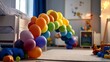 © bagus_ - Rainbow Balloon Arch in a Child's Room