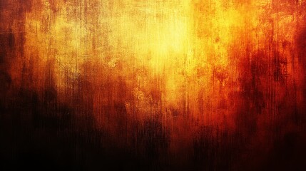 Wall Mural - Abstract fiery texture with warm color gradient, ranging from dark brown to bright yellow. The background features a mottled and textured surface