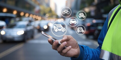 Mobile App Displays Transportation Options For Delivery