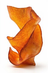 Canvas Print - abstract orange chip with textured surface in a spiral shape against a white background