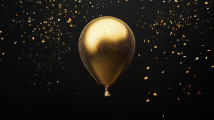 Wall Mural - a gold balloon with a tassel is flying through the air