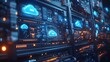 © amorn_m - Futuristic Data Center with Digital Cloud Technology Visualization