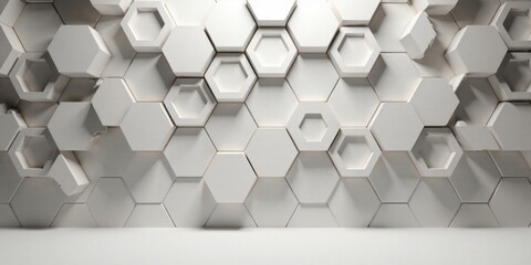 Wall Mural - Abstract White Hexagon Pattern Wall Background for Design