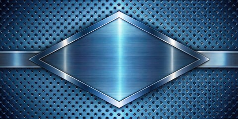 Wall Mural - Abstract Blue Metal Background with Diamond Shape and Brushed Texture