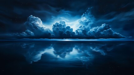 Poster - Serene Night Sky Reflection Over Calm Water