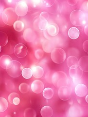 Wall Mural - pink light bubbles floating in a soft abstract background with a dreamy and romantic feel