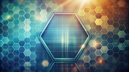 Wall Mural - Abstract Hexagonal Grid Technology Background with Glowing Center
