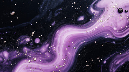 Wall Mural - cosmic swirl: a mesmerizing abstract artwork featuring swirling, iridescent hues of purple and black
