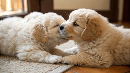 Poster - two dogs playing