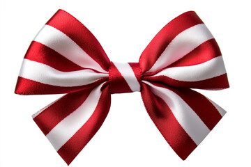 Wall Mural - Isolated Red and White Holiday Bow - Ideal for Greeting Cards and Festive Decor