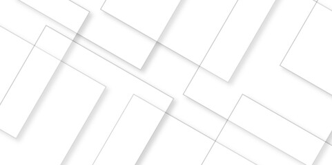 Leinwandbilder - Abstract white and grey geometric overlapping square pattern, design of technology background with shadow. abstract square background geometry shine and element template for web presentation design	