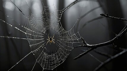 Halloween spiderweb ai generated background