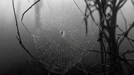 Halloween spiderweb ai generated background