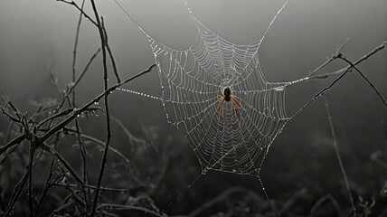 Halloween spiderweb ai generated background