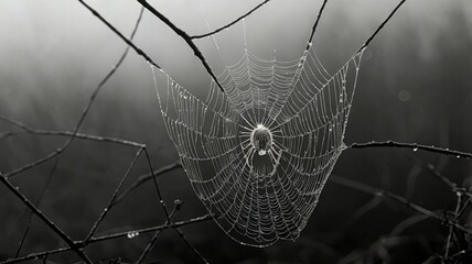 Halloween spiderweb ai generated background