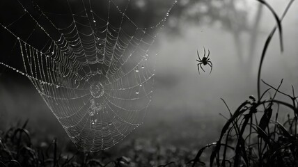 Halloween spiderweb ai generated background