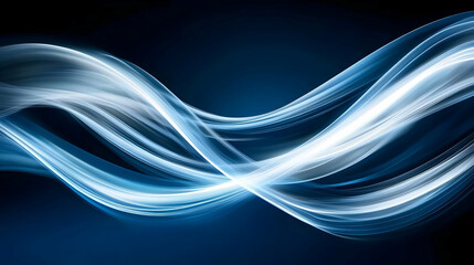 Wall Mural - dynamic blue light waves create a mesmerizing flowing pattern for various design applications.