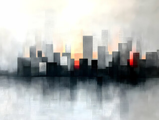 Wall Mural - Abstract Cityscape Illustration