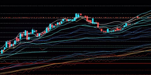 Wall Mural - a graph highlighting the performance of popular tech stocks.